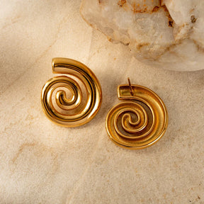 Arete en Espiral Chunky (Chapado en Oro 18K)