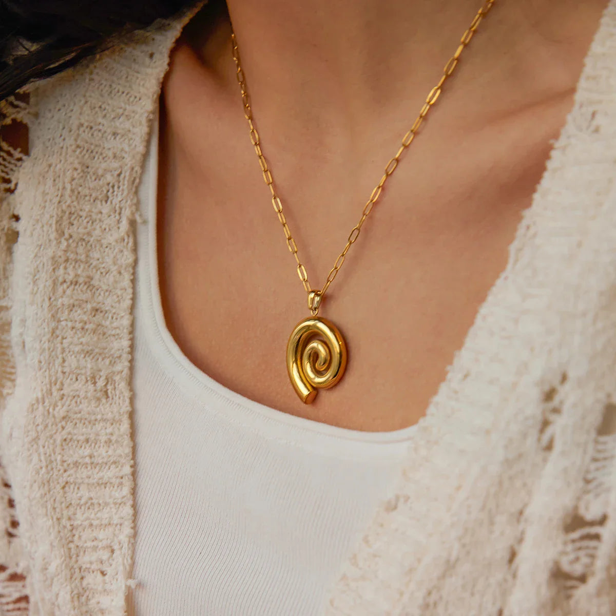 Collar en Espiral Grueso (Chapado en Oro 18K)