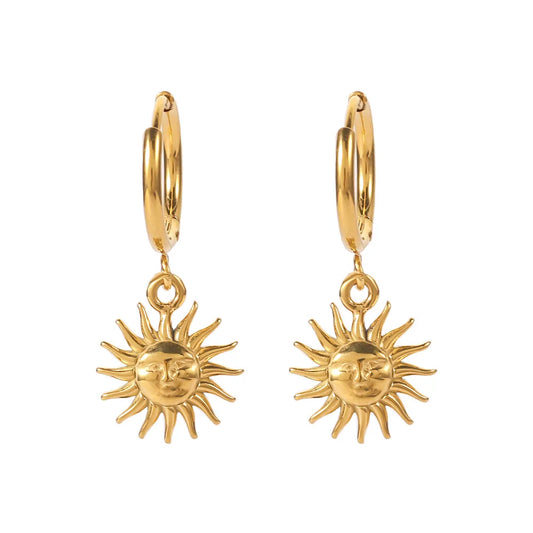Aretes Sol de Mayo (Chapado en Oro 18K)