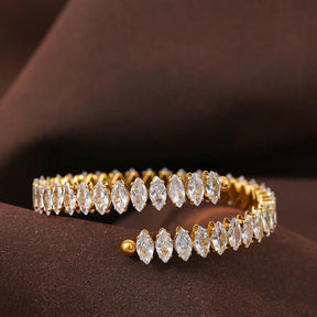 Brazalete Vicenza Coroa de Zircônia Marquise (Chapado en Oro 18K)