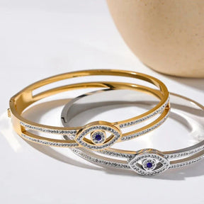 Brazalete Ojo Turco con Cristales de Circonia (Chapado en Oro 18K)