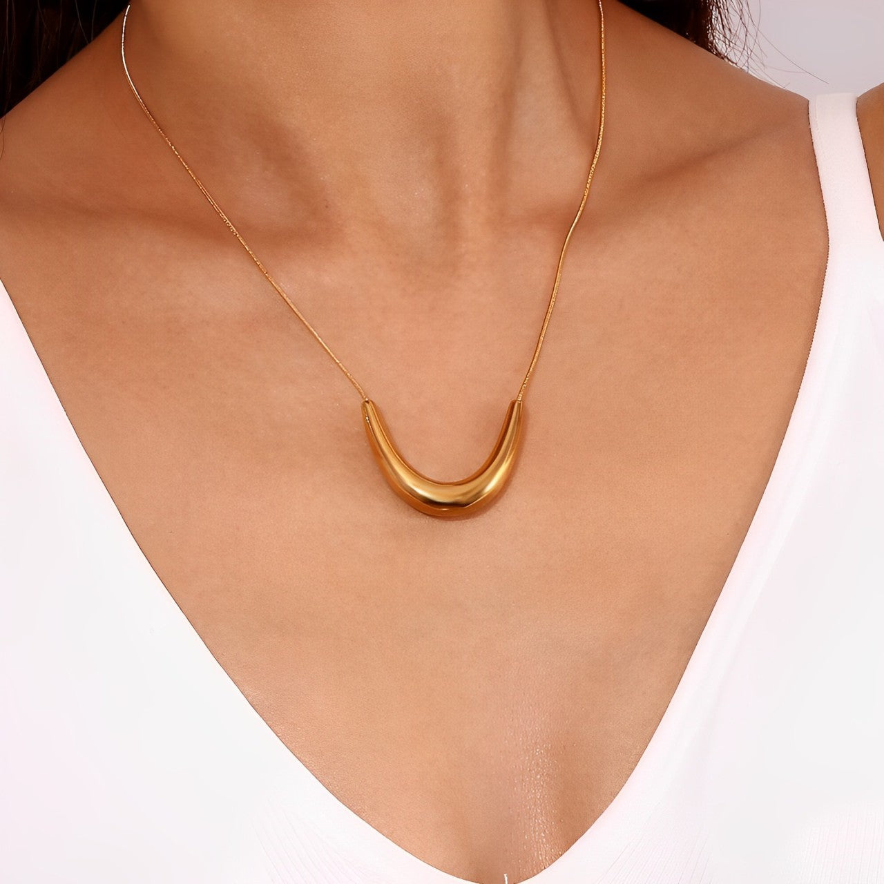 Collar Smile Choker Cola de Ratón (Chapado en Oro 18K de 18K)