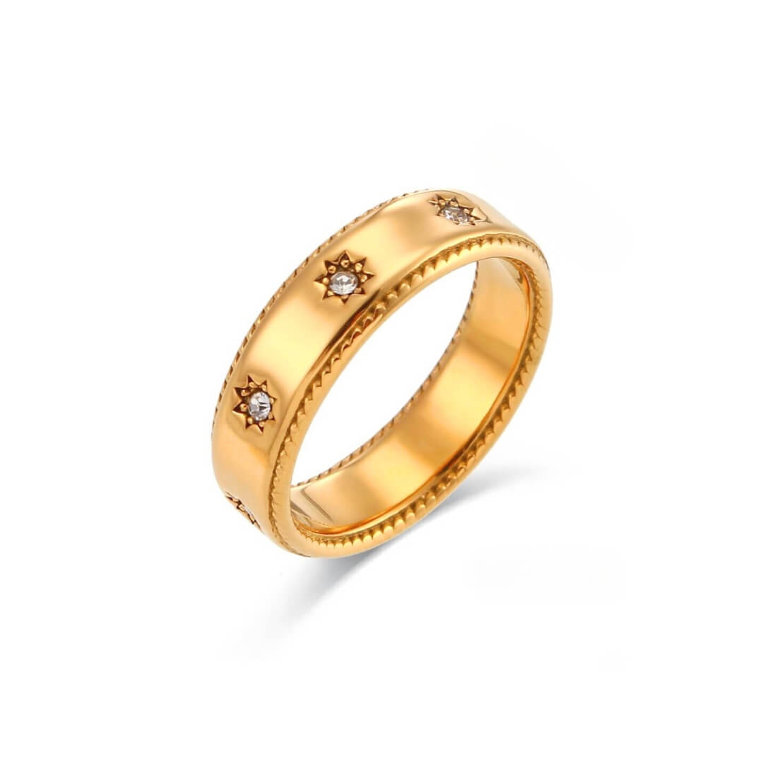 Anillo Stella con Cristales de Circonia (Chapado en Oro 18K)