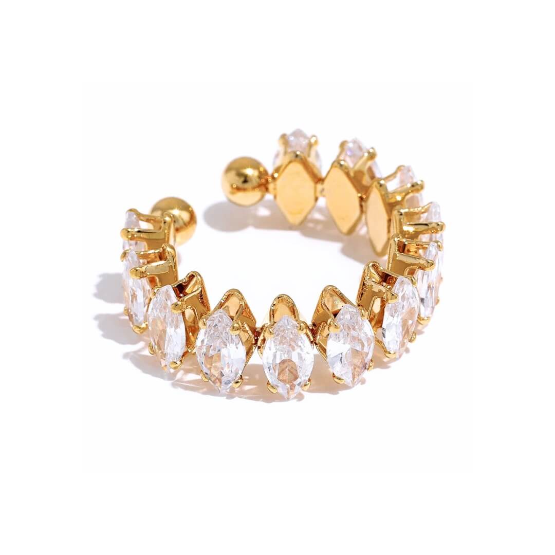 Anillo Vicenza con Corona de Circonia Marquise (Chapado en Oro 18K)