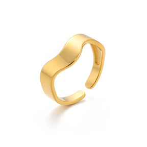 Anillo Olas Lucca Ajustable (Chapado en Oro 18K)