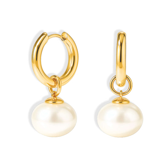Arete Emma Perla Minimalista (Chapados en Oro 18K)
