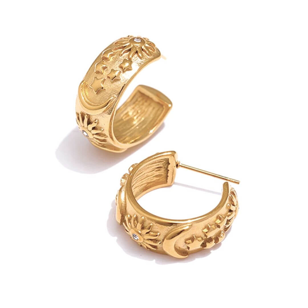 Arete de Aro Celeste (Chapado en Oro 18K)