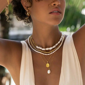 Collar Cuerda (Chapado en Oro)