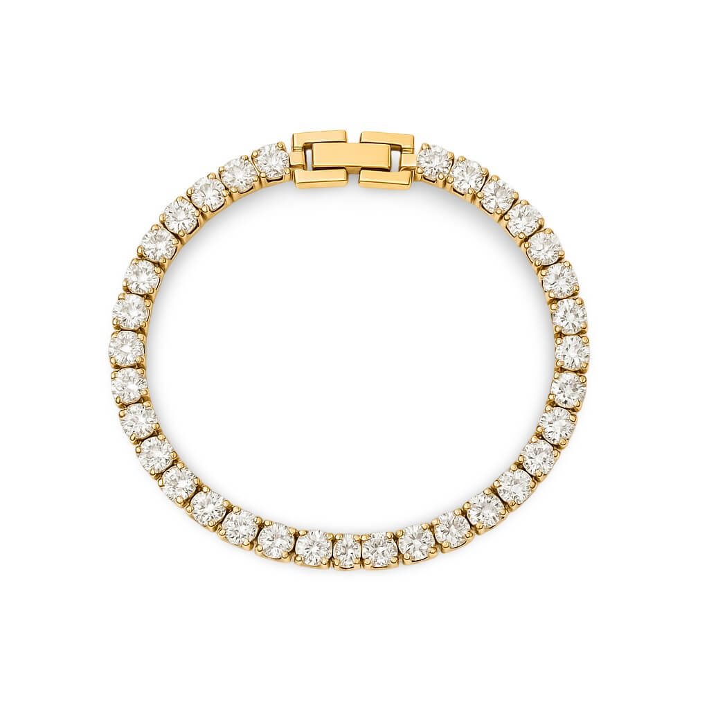 Pulsera Riviera con Circonita Brillante (Chapado en Oro)