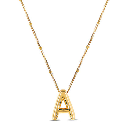 Collar Letra Inicial Bubble (Chapado en Oro)