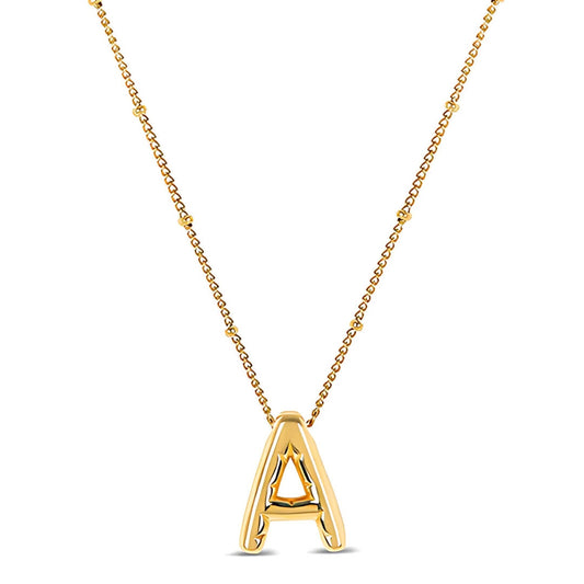 Collar Letra Inicial Bubble (Chapado en Oro)