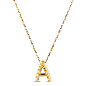 Collar Letra Inicial Bubble (Chapado en Oro)