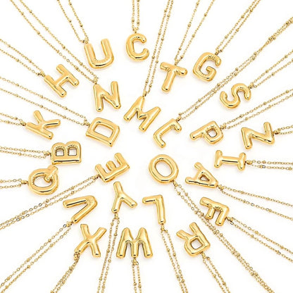 Collar Letra Inicial Bubble (Chapado en Oro)