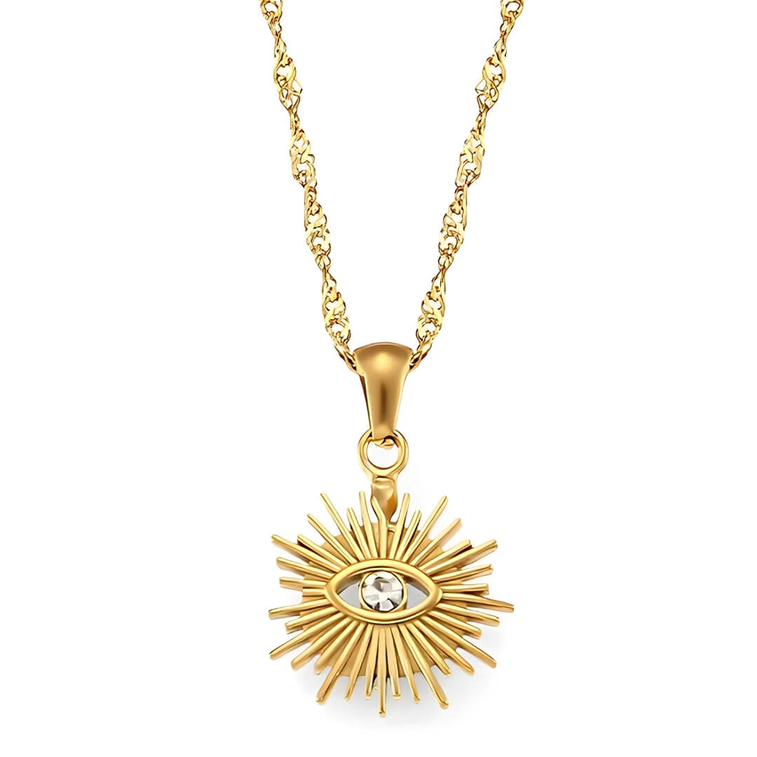 Collar Occhio Zirconia (Chapado en Oro 18K)