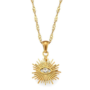 Collar Occhio Zirconia (Chapado en Oro 18K)