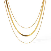 Collar Mixto de Malla y Cola de Ratón (Chapado en Oro 18K de 18K)