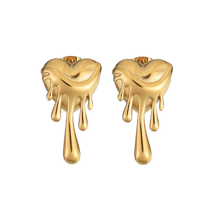 Pendientes Corazón Derretido (Chapado en Oro)