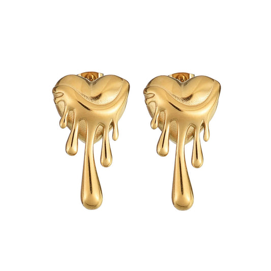 Pendientes Corazón Derretido (Chapado en Oro)