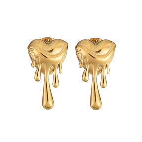 Pendientes Corazón Derretido (Chapado en Oro)