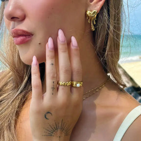 Pendientes Corazón Derretido (Chapado en Oro)