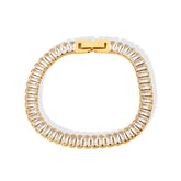 Pulsera Riviera con Circonita Baguette (Chapado en Oro)