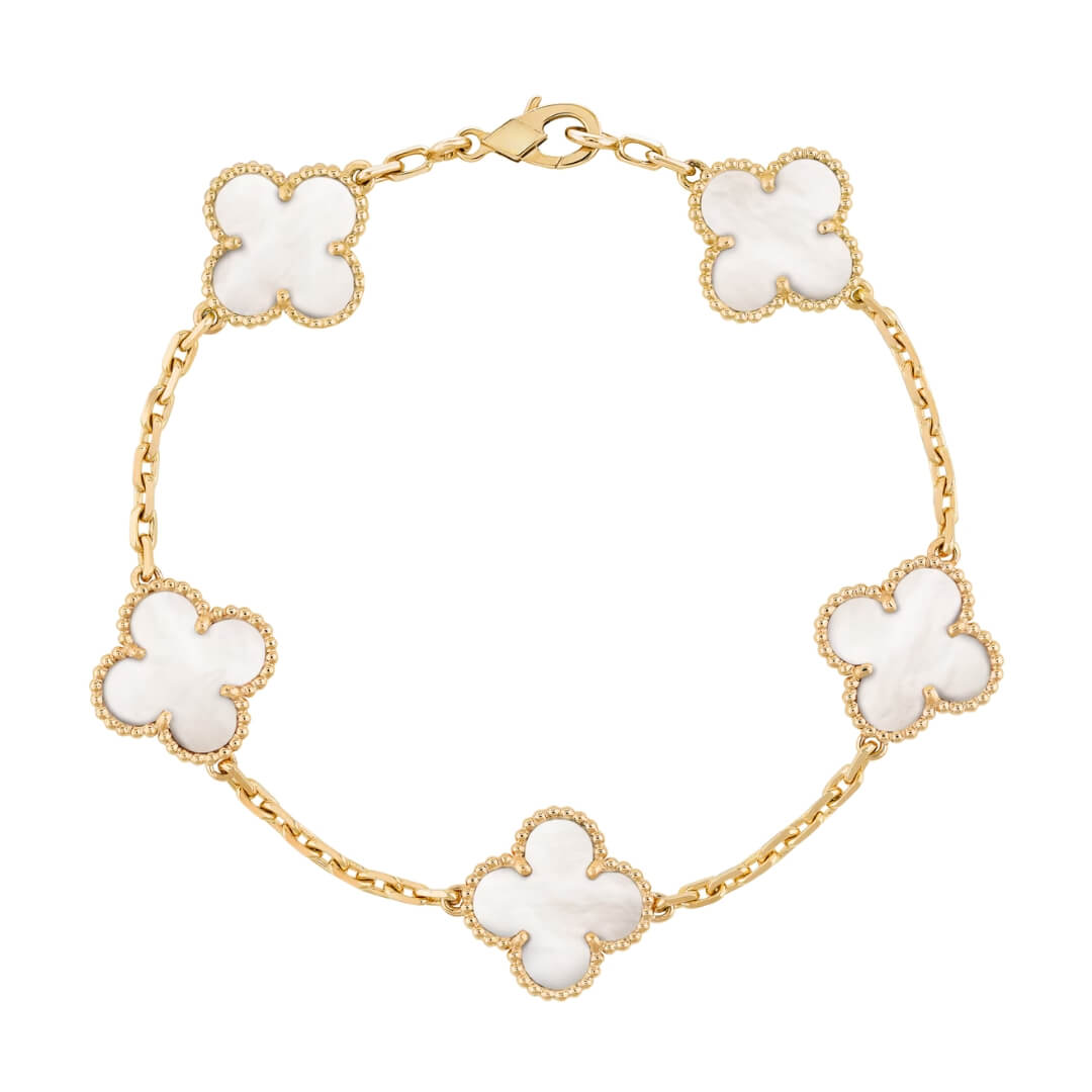 Pulsera Vintage 5 Tréboles (Chapado en Oro)