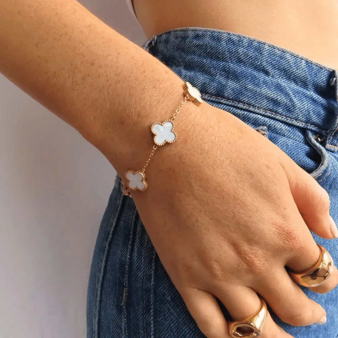 Pulsera Vintage 5 Tréboles (Chapado en Oro)